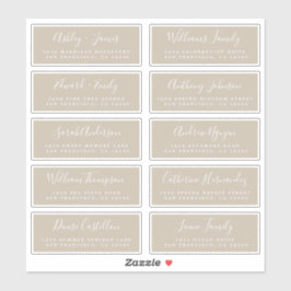 Chic Calligraphy Wedding Guest Adresetiketten Sticker