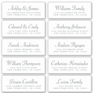 Chic Calligraphy Wedding Guest Adresetiketten Sticker