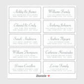 Chic Calligraphy Wedding Guest Adresetiketten Sticker (Vel)