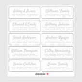 Chic Calligraphy Wedding Guest Adresetiketten Sticker (Vel)