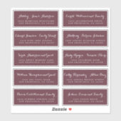 Chic Calligraphy Wedding Guest Adresetiketten Sticker (Vel)