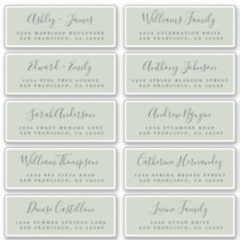 Chic Calligraphy Wedding Guest Adresetiketten Sticker