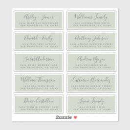 Chic Calligraphy Wedding Guest Adresetiketten Sticker