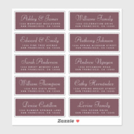 Chic Calligraphy Wedding Guest Adresetiketten Sticker