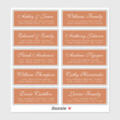 Chic Calligraphy Wedding Guest Adresetiketten Sticker (Vel)
