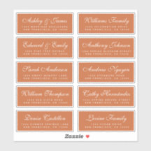 Chic Calligraphy Wedding Guest Adresetiketten