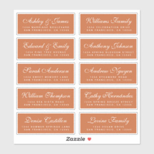 Chic Calligraphy Wedding Guest Adresetiketten Sticker