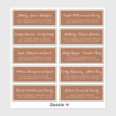 Chic Calligraphy Wedding Guest Adresetiketten Sticker (Vel)