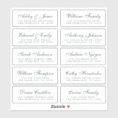Chic Calligraphy Wedding Guest Adresetiketten Sticker (Vel)