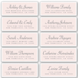 Chic Calligraphy Wedding Guest Adresetiketten Sticker