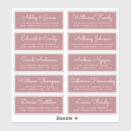 Chic Calligraphy Wedding Guest Adresetiketten Sticker