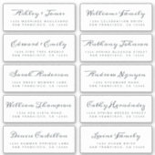 Chic Calligraphy Wedding Guest Adresetiketten Sticker (Voorkant)