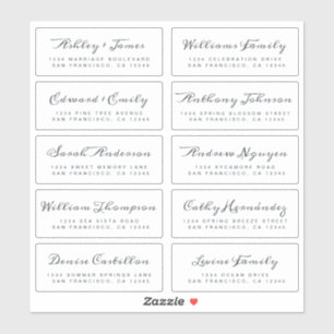 Chic Calligraphy Wedding Guest Adresetiketten Sticker
