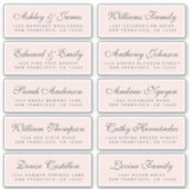 Chic Calligraphy Wedding Guest Adresetiketten Sticker (Voorkant)
