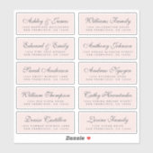 Chic Calligraphy Wedding Guest Adresetiketten Sticker (Vel)
