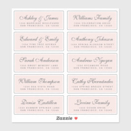 Chic Calligraphy Wedding Guest Adresetiketten Sticker