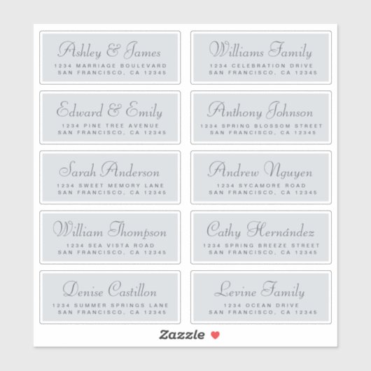 Chic Calligraphy Wedding Guest Adresetiketten Sticker (Vel)