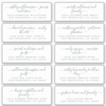 Chic Calligraphy Wedding Guest Adresetiketten Sticker<br><div class="desc">Eenvoudig te personaliseren, namen en adressen / stickers met een individueel trouwadres voor gasten. Deze chic, moderne zwarte en witte bruiloft adresetiketten zijn voorzien van uw trouwgastennamen in zwart-wit elegante handgeschreven scriptkalligrafie. Voeg gewoon uw individuele trouwgastennamen en adres toe. Exclusief voor u ontworpen door Happy Dolphin Studio. Neem contact met...</div>