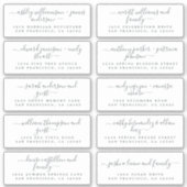Chic Calligraphy Wedding Guest Adresetiketten Sticker (Voorkant)
