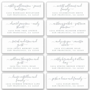 Chic Calligraphy Wedding Guest Adresetiketten Sticker