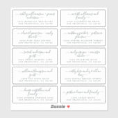 Chic Calligraphy Wedding Guest Adresetiketten Sticker (Vel)