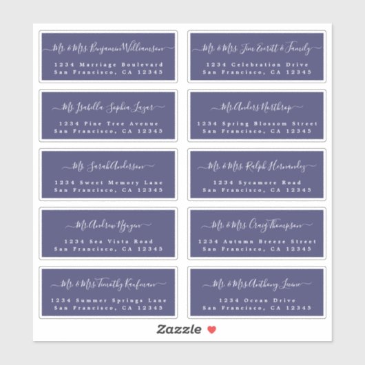 Chic Calligraphy Wedding Guest Adresetiketten Sticker (Vel)