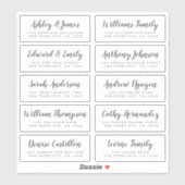 Chic Calligraphy Wedding Guest Adresetiketten Sticker (Vel)