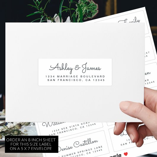 Chic Calligraphy Wedding Guest Adresetiketten Sticker