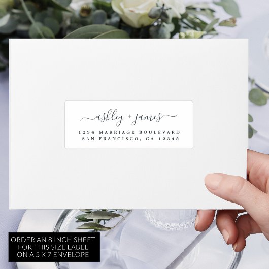 Chic Calligraphy Wedding Guest Adresetiketten Sticker