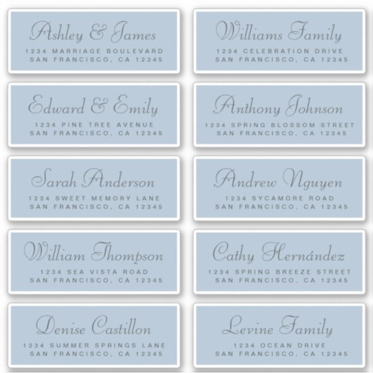 Chic Calligraphy Wedding Guest Adresetiketten Sticker (Voorkant)