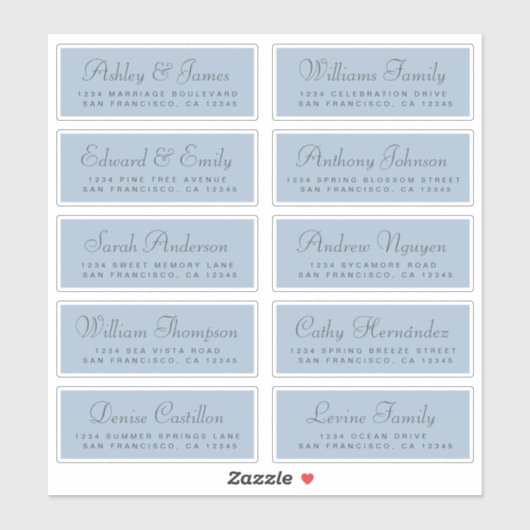 Chic Calligraphy Wedding Guest Adresetiketten Sticker (Vel)