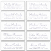 Chic Calligraphy Wedding Guest Adresetiketten Sticker (Voorkant)