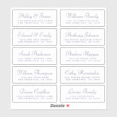 Chic Calligraphy Wedding Guest Adresetiketten Sticker (Vel)