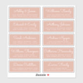 Chic Calligraphy Wedding Guest Adresetiketten Sticker (Vel)