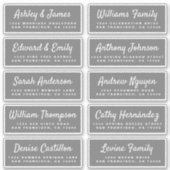 Chic Calligraphy Wedding Guest Adresetiketten Sticker (Voorkant)
