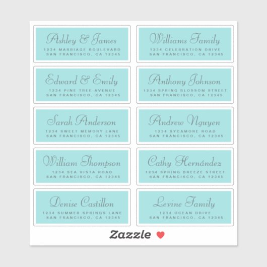 Chic Calligraphy Wedding Guest Adresetiketten Sticker (Vel)