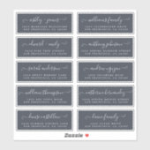 Chic Calligraphy Wedding Guest Adresetiketten Sticker (Vel)
