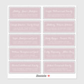 Chic Calligraphy Wedding Guest Adresetiketten Sticker (Vel)