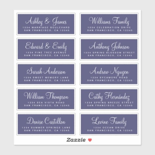 Chic Calligraphy Wedding Guest Adresetiketten Sticker (Vel)