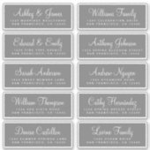 Chic Calligraphy Wedding Guest Adresetiketten Sticker (Voorkant)