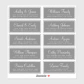 Chic Calligraphy Wedding Guest Adresetiketten Sticker (Vel)