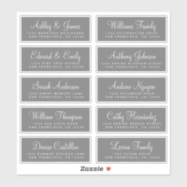 Chic Calligraphy Wedding Guest Adresetiketten Sticker