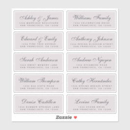 Chic Calligraphy Wedding Guest Adresetiketten Sticker