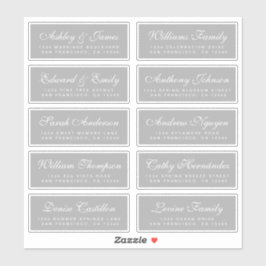 Chic Calligraphy Wedding Guest Adresetiketten Sticker