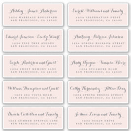 Chic Calligraphy Wedding Guest Adresetiketten Sticker