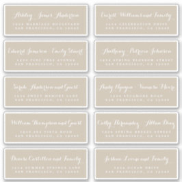 Chic Calligraphy Wedding Guest Adresetiketten Sticker