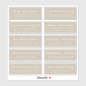 Chic Calligraphy Wedding Guest Adresetiketten Sticker (Vel)