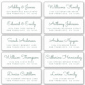 Chic Calligraphy Wedding Guest Adresetiketten Sticker (Voorkant)