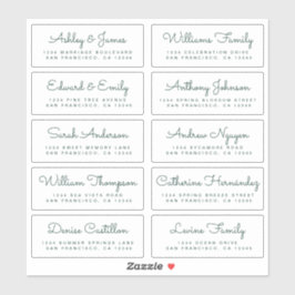 Chic Calligraphy Wedding Guest Adresetiketten Sticker