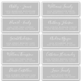 Chic Calligraphy Wedding Guest Adresetiketten Sticker